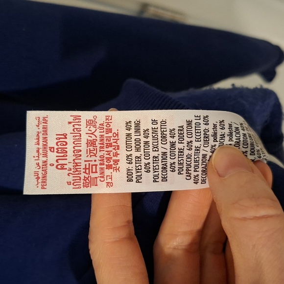 Disney Women's Oversized Blue Zip Hoodie with White Embroidered Logo (Size XS) - Picture 12 of 13